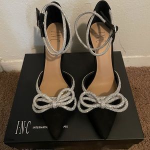 INC International Concepts Black Embellished Heel